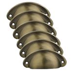 6 adet midye kulp mobilya kulpları antika kapı kolu vintage metal dolap düğmesi yarım daire düğmeler dolap çekmece eczacı dolabı için, yıllık komodinler çekme kolları, 81 x 35 mm (9)