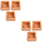 6 Adet Mini Terracotta Saksılar Kare Seramik Saksılar Bonsai Balkon ve Ev Bitkileri için Dekoratif Çömlekçilik Vazolar Çiçekler için