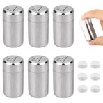 6 adet mini tuzluk, 5 ml tuzluk, kapaklı, baharatlık, kamp, paslanmaz çelik tuz, restoranlar, kamp ve açık havada mangal için uygundur