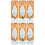 (6 Adet) Osaka 7W (50W) Beyaz Işık (6500K) E14 Duylu (İnce Duy) Led Mum Ampul