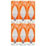 (6 Adet) Osaka 7W (50W) Sarı Işık (3000K) E14 Duylu (İnce Duy) Led Mum Ampul
