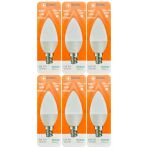 (6 Adet) Osaka 9W (70W) Beyaz Işık (6500K) E14 Duylu (İnce Duy) Led Mum Ampul