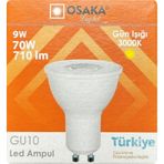 (6 Adet) Osaka 9W (70W) Sarı Işık (3000K) Gu10 Duylu Led Çanak Ampul