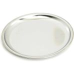 6 Adet Paslanmaz Çelik Diplomat Tabak 430 Kalite Tatlı & Pasta Servis Tabağı 18 cm - Gümüş