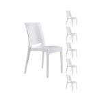 6 Adet Rattan Beyaz Sandalye - Bahçe&balkon&teras Sandalye Beyaz