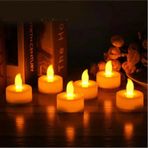 6 Adet Sarı Işıklı Led Mum El Mumu Tealight Piller Dahil Kullanıma Hazır Sarı Günışığı