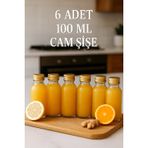 6 Adet Şeffaf Cam Shot Şişesi Sızdırmaz Gold Metal Kapaklı Kolonya Koku Süs Çok Amaçlı Şişe 100ML