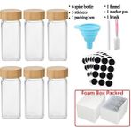 6 Adet Set 3/12 Adet Cam Baharat Kavanozları Bambu Kapaklı Baharat Baharat Kapları Tuz Biber Çalkalayıcılar Baharat Organizatör Mutfak Depolama Setleri Sıcak (Yurt Dışından) - Pepper Shakers - Renkli