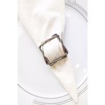 6 Adet Silver Square Metal Peçete Halkası