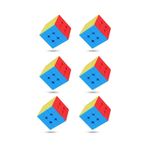6 Adet Speed Cupe Rubik Küp Zeka Küpü 3x3 Canlı Renkler Hız Küpü,fidget Oyuncak Seyahat Zeka Oyunu