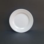 6 Adet Standart Çizgi Melamin Tatlı & Yemek Servis Tabağı 19 cm - Beyaz