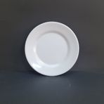 6 Adet Standart Çizgi Melamin Tatlı & Yemek Servis Tabağı 21 Cm - Beyaz Beyaz