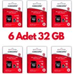 6 Adet Ultrahız 32GB Micro Sd Hafıza Kartı: Yüksek Performans ve Geniş Depolama Kapasitesi ( Lisinya )