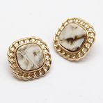 6 adet Vintage Mürekkep Desen Altın Metal Düğmeler Giyim Kazak Hırka Dekoratif Dikiş El Yapımı Aksesuarlar (Color : Beige, Size : 25mm 6pcs)