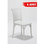 6 Adet Violet Beyaz Sandalye / Balkon-Bahçe-Mutfak