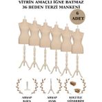6 Adet Vitrin Amaçlı 36 Beden Terzi Mankeni Vitrin Mankeni Cansız Manken (Iğne Batmaz)