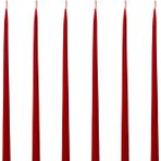 (6 Adet x 35CM) Konik Mum Şamdan Mumu Kırmızı Doğal Petek Bal Mumu Mum Dekoratif Beeswax Candle Red