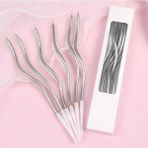 6 Adet Yüksek Kalite Spiral Gümüş Mum 15 cm Gümüş Pasta Mumu Parlak Gümüş Spiral Mum Doğum Günü Mumu