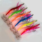6 Adet/takım Elektronik Yanıp Sönen LED Balıkçılık Cazibesi Su Aracı Mücadele Minnow Aydınlık Kalamar Jig Karides Yem Gece Balıkçılık Cazibesi