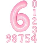 6 Altı Rakam Pembe Folyo Balon 34" Inc 76 Cm