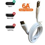 6 AMPER 1 metre 6A SUPER HIZLI FAST TYPE C Type-C USB DATA ŞARJ ŞARZ KABLO