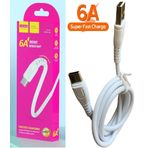 6 AMPER 1 metre Samsung uyumlu SUPER FAST ŞARZ TYPE C Type-C USB DATA ŞARJ ŞARZ KABLO