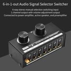 6 Arada 1 Sinyal Değiştiricisi, 3.5mm Arayüz Değiştiricisi, Seviyesi ayarlı, Müzik Severler Ve meraklıları Için güç kaynağı Olmadan, Metal Kasa Ile tasarlanmıştır.