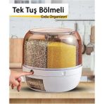 6 Bölmeli Dönebilen Hava Geçirmez Kuru Gıda ve Bakliyat Saklama Kabı - Seçenek 1