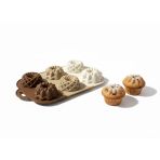 6 Bölmeli Silikon Muffin ve Mini Kek Kalıbı - 3 Farklı Estetik Geometrik Desen, Yapışmaz ve Esnek Pişirme Seti, Modern Degrade Tasarım