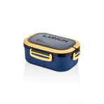 6 Bölmeli Taşınabilir Lunch Box, Yemek Kabı, Diyet Beslenme Kutusu, Saklama Kabı, Çatal Kaşık Setli Sefer Tası, Sızdırmaz Kapaklı, Bölmeli Gıda Taşıma Kabı, 8 Islak Mendil (Lacivert)