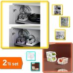 6 Bölmeli Tencere Kapak Rafı Organizeri + Katlı Düzenleyici - Kat Kat Düzenleyici - 2Li Set W3a6p1
