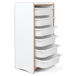 6 Çekmeceli Çocuk Oyuncak ve Aktivite Dolabı,Beyaz-Beyaz 18mm MDF