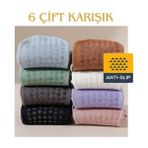 6 Çift Karışık Renkli Yoga ve Pilates Için Kaydırmaz Tabanlı Çorap 6'lı
