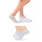 6 Çift Logosuz Beyaz Arkası Çekmeli Pamuklu Tenis Patik Unisex Çorap