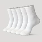 6 Çift Pamuklu Tenis Çorap Soket Boy - Unisex - 35 - 44 - 00-Beyaz