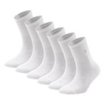 6 Çift Pamuklu Tenis Çorap Soket Boy - Unisex, Pamuklu BEYAZ Çizgili Fitilli Kolej Spor Nefes Alabilir Atletik Performans ve Kompresyon Tenis Çorapları (Beyaz, 41-45)
