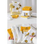 6 Çift Smile Desenli Turuncu Beyaz Soket Çorap Renkli Unisex Kolej Çoraplar 6 Adet - 4