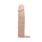 6 cm Dolgulu Realistik Uzatmalı Penis Kılıfı Dildo Ten Rengi Penis