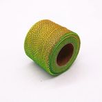 6 cm x 6 cm gökkuşağı dekoratif kurdele bandı, Noel parıltılı bant, kurdele bandı, şeffaf hediye bandı, düğün, doğum günü, hediye paketi, çelenk, kendin yap el işi, masa dekorasyonu - yeşil