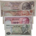 6. Emisyon 7. Emisyon 4 Adet Koleksiyon Eski Kağıt Para. Para Koleksiyonu.