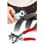 6 Farklı Uçlu Kemer Delme Pensesi Deri Kemer ve Kumaş İçin Ayarlanabilir Delik Açıcı El Aleti