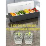 6 Gözlü Sunumluk,konteyner Bar,çerezlik ( 2 Adet 200 ml , Kırılmaz, Çizilmez, Polikarbon Plastik Bardak Hediyedir!!!! )