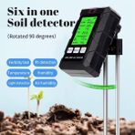 6 In 1 Toprak Ph Metre Nem Verimlilik Işık Şiddeti Ölçer 6 Parametre Ölçüm Cihazı - Siyah