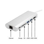 6 in 1 Type-C To Hdmi 2 Usb 3.0 Gigabit Sd Kart Type C Çevirici