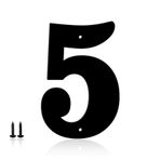 6 inç Metal Modern Ev Numaraları, Ev Adres Harfleri ve Dış İşaretler için Sayılar - Metal Harfler Kapı Numaraları Tabela Sokak Adres Plakası Bahçe Kapısı Posta Kutusu Dekoru için (Numara 5)
