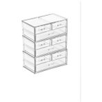 6 Katlı 9 Çekmeceli Turuncu Organizer 24X14X30 cm - Altın