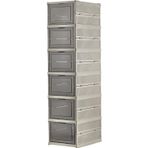 6 Katlı Katlanabilir Organizer, Çok Amaçlı Ayakkabılık, Taşınabilir Portatif, 25.5 x 34.5 x 105 cm (BEJ)