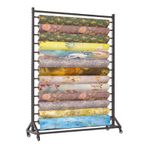 6 Katmanlı Kumaş Rulo Depolama Rafı Arabası, Tekerlekli Ayarlanabilir Metal Düzenleyici, Duvar Kağıdı için Ticari Ekran Tutacağı, Yerden Tasarruflu Tasarım (130 cm/51,1 inç)