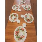 6 Kişilik 12PARÇA Amerikan Servis, Hasır Supla Takımı, Tabak ve Bardak Altlığ - 36 x 36 cm