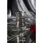 6 Kişilik Çay Takımı | Platin Gold Çay Bardak Seti | Firuze Desenli Lüks Çay Takımı | Çay Bardağı Takımı
